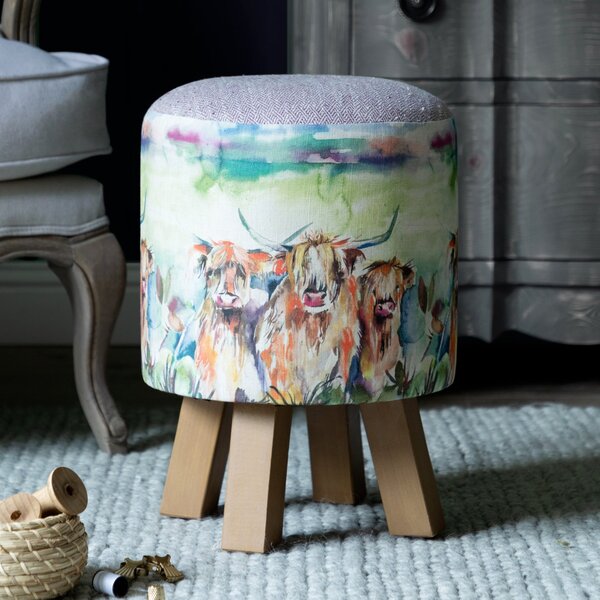 Monty Fabric Footstool Monty Helian Herd