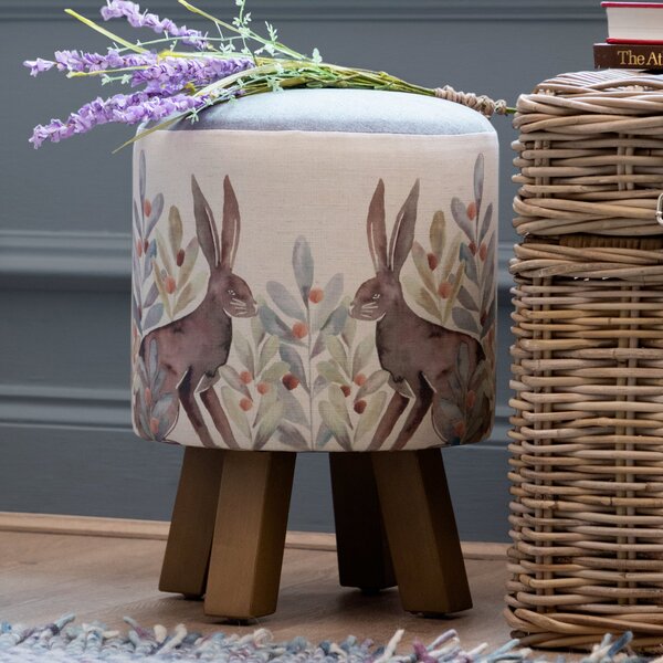 Monty Fabric Footstool Brown