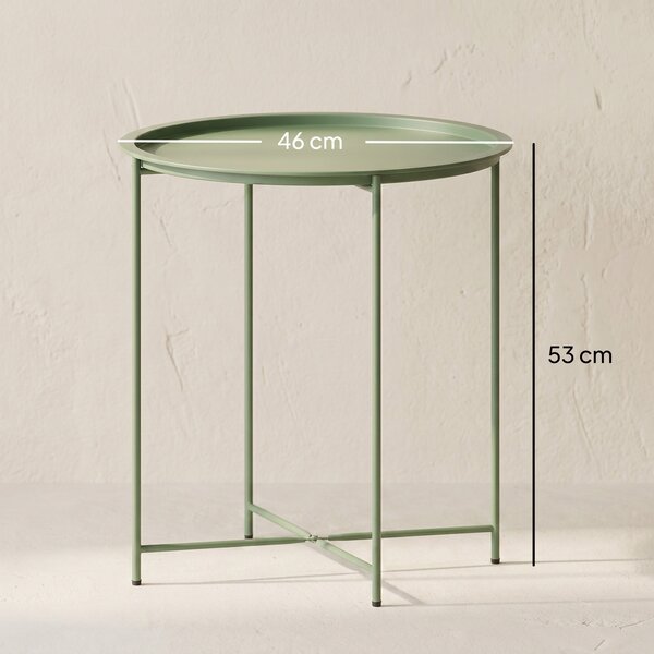 Outsunny Steel Removable Tray Top Garden Table - Green
