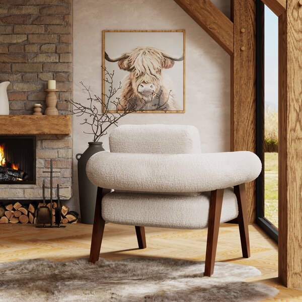 Brynn Cream Borg Accent Chair