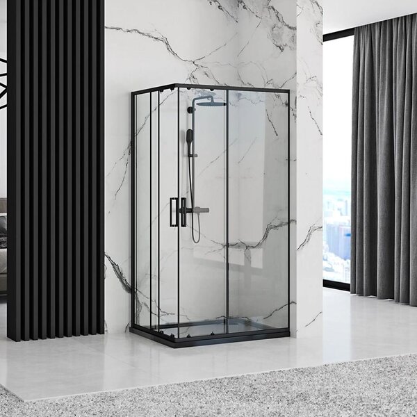 Shower enclosure Rea Punto Black 80x100