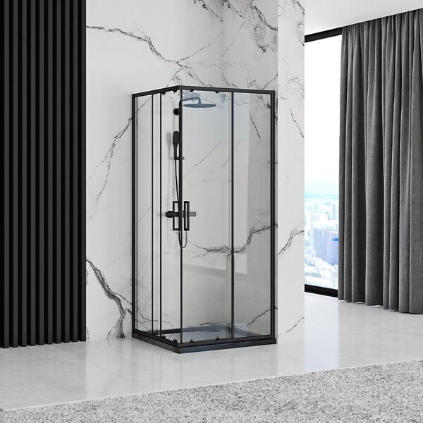 Shower enclosure Rea Punto Black 80x80