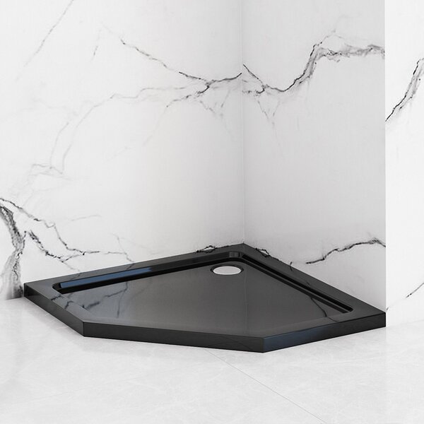 Shower tray Rea Diamond Black 90x90