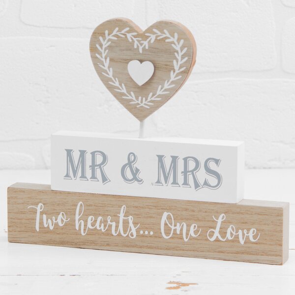 Love Story Mr and Mrs Hearts Plaque