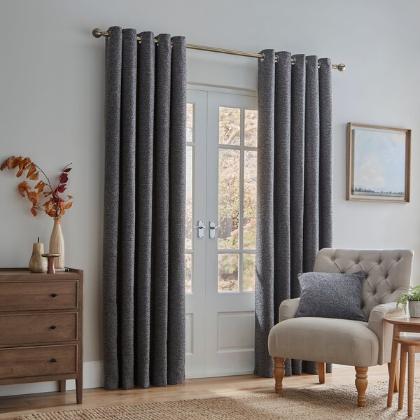 Lorna Boucle Thermal Eyelet Curtains