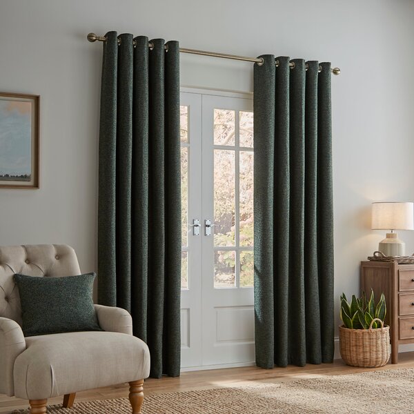 Lorna Boucle Thermal Eyelet Curtains