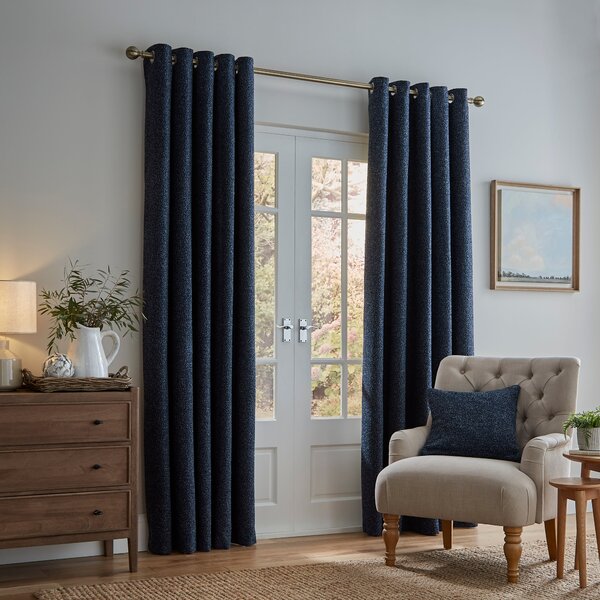 Lorna Boucle Thermal Eyelet Curtains