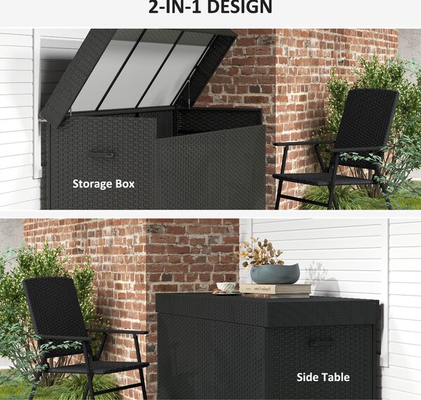 Outsunny 627 L Rattan Storage Box - Black
