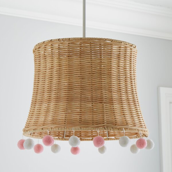 Fiesta Rattan Pom Pom Easy Fit Pendant Shade