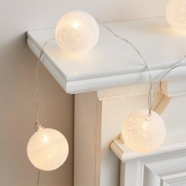 Fabric Ball 10 LED String Lights