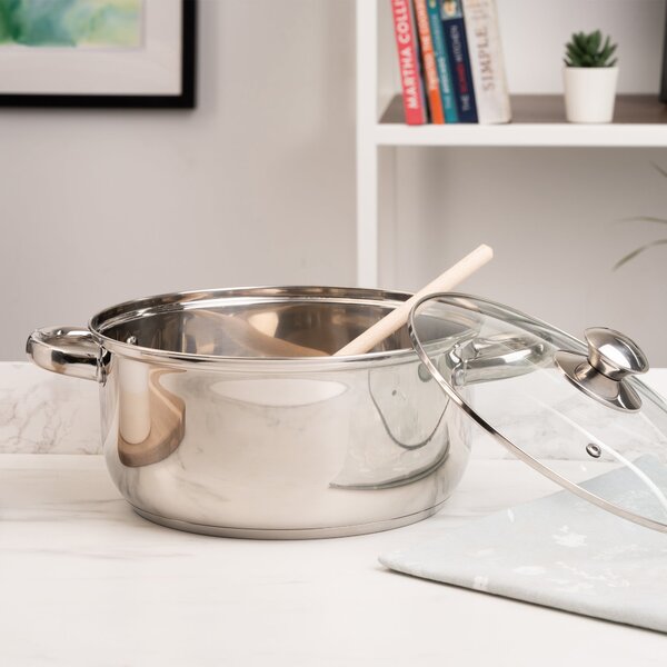 Stainless Steel Casserole Pot with Glass Lid