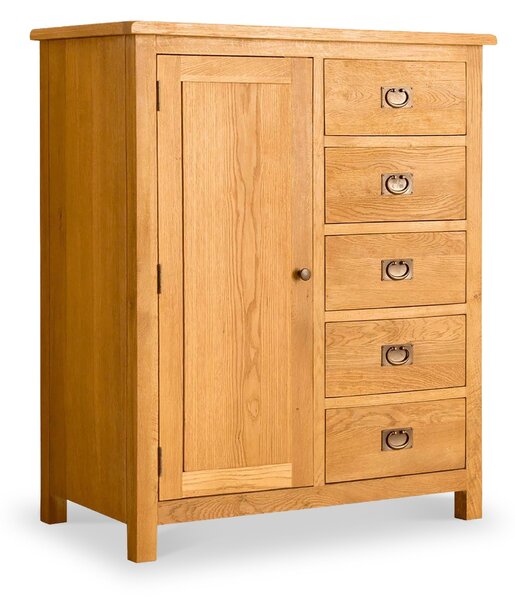 Lanner Oak Combination Wardrobe | Cupboard & 5 Drawers | Roseland
