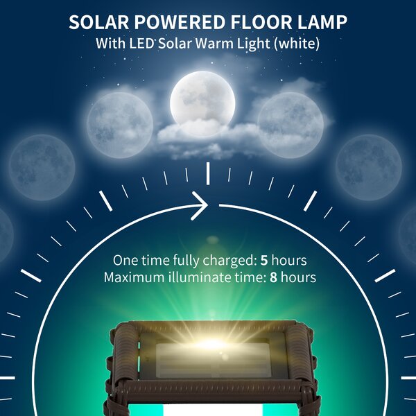 Outsunny Waterproof Solar Pathway Lantern: Automatic LED Lighting for Outdoor Spaces, Decorative Brown Finish Aosom UK