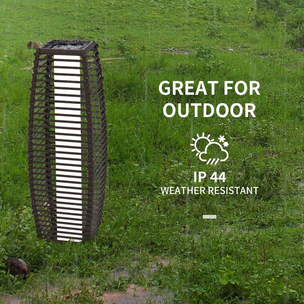 Outsunny Waterproof Solar Pathway Lantern: Automatic LED Lighting for Outdoor Spaces, Decorative Brown Finish Aosom UK
