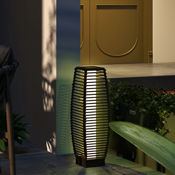 Outsunny Waterproof Solar Pathway Lantern: Automatic LED Lighting for Outdoor Spaces, Decorative Brown Finish Aosom UK