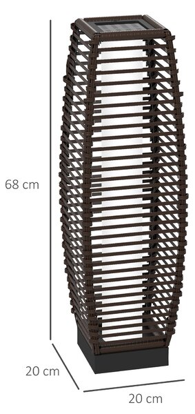 Outsunny Waterproof Solar Pathway Lantern: Automatic LED Lighting for Outdoor Spaces, Decorative Brown Finish Aosom UK