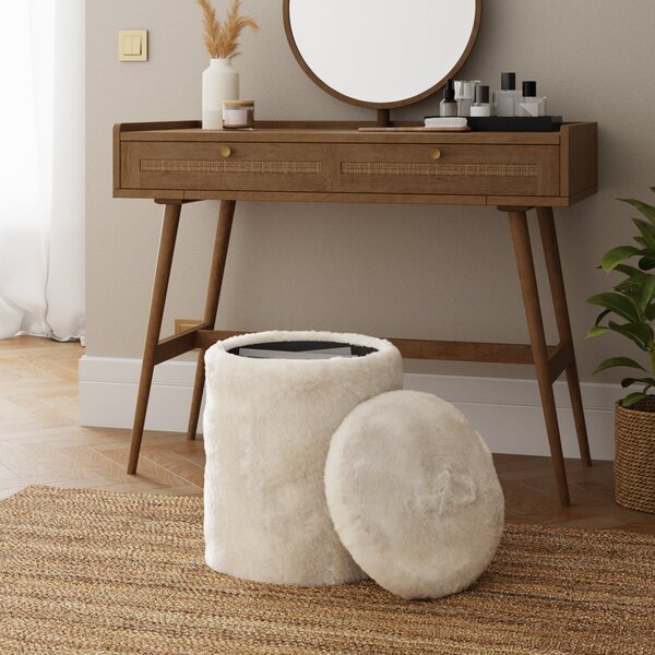 Supersoft Faux Fur Storage Footstool