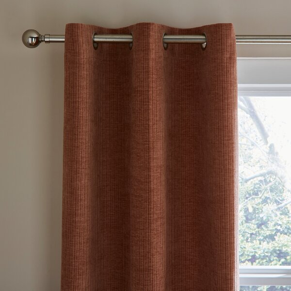 Chenille Striped Corduroy Thermal Eyelet Curtain