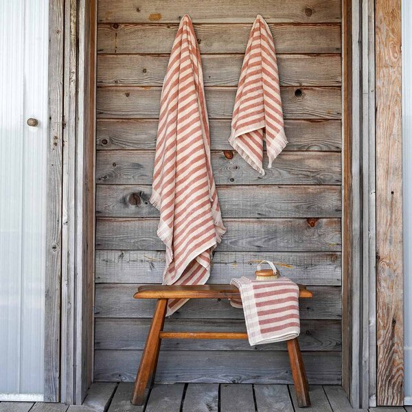 Piglet Sand Shell Stripe Cotton Towels Size Bath Towel