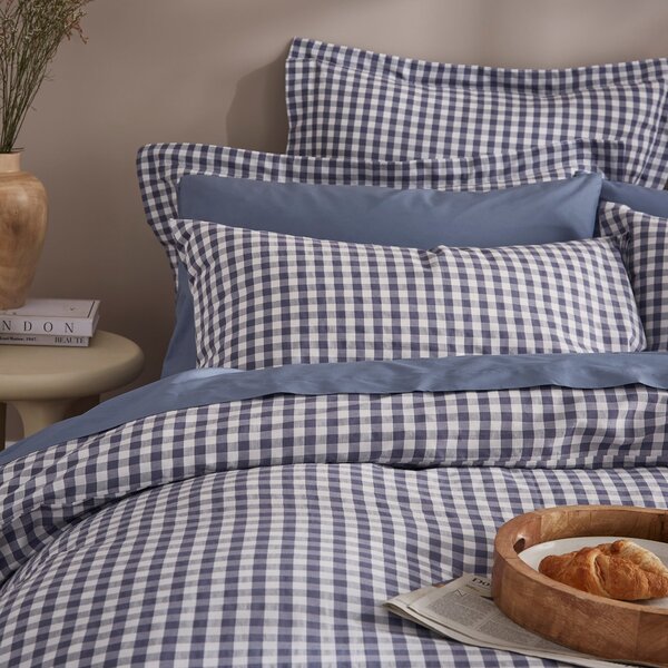 Portloe Woven Gingham Duvet Cover & Pillowcase Set