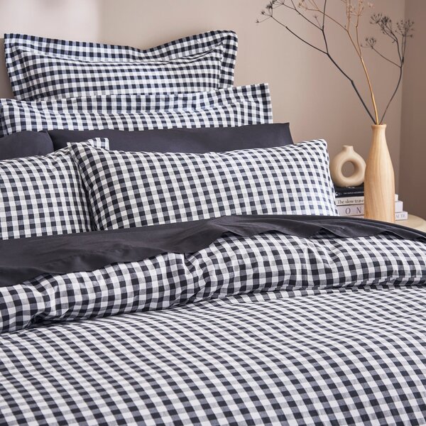 Portloe Woven Gingham Duvet Cover & Pillowcase Set