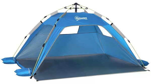 Outsunny Pop-up Beach Tent Sun Shade Shelter for 1-2 Person UV Protection Waterproof with Ventilating Mesh Windows Carrying Bag Aosom UK