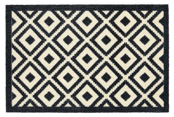 Marvel Geometric Black & White Washable Doormat