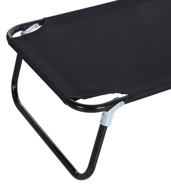 Outsunny 2 Pieces Foldable Sun Lounger Set With 5-Position Adjustable Backrest, Portable Relaxer Recliner with Lightweight Frame