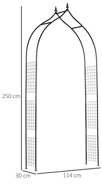 Outsunny Steel Frame Backyard Metal Pergola for Plants & Trellis Garden Arch Black Aosom UK