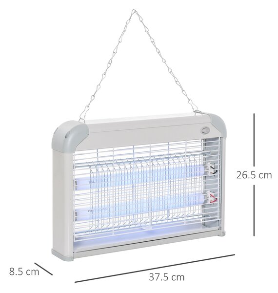 Outsunny Electric Fly Mosquito Killer, 20W Free Standing or Wall Hanging, Electric Fly Zapper, Bug & Insect Killer Aosom UK