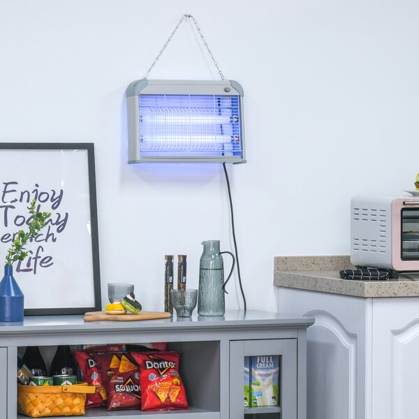 Outsunny Electric Fly Mosquito Killer, 20W Free Standing or Wall Hanging, Electric Fly Zapper, Bug & Insect Killer Aosom UK