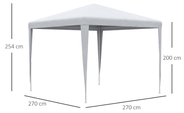 Outsunny 2.7m x 2.7m Garden Gazebo Marquee Party Tent Wedding Canopy Outdoor, White