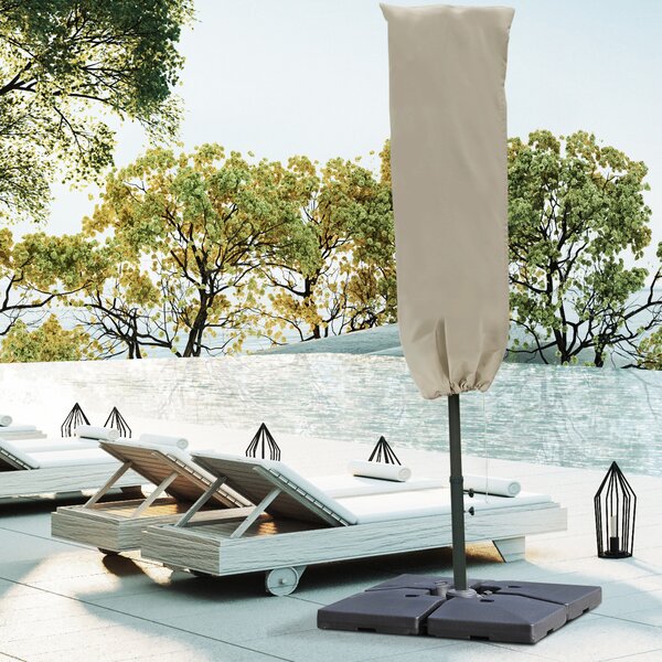 Outsunny Cantilever Umbrella Cover Outdoor Parasol Protector Weatherproof Garden Patio with Rod, Zipper Aosom UK