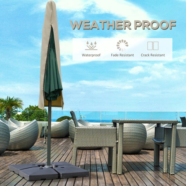 Outsunny Cantilever Umbrella Cover Outdoor Parasol Protector Weatherproof Garden Patio with Rod, Zipper Aosom UK