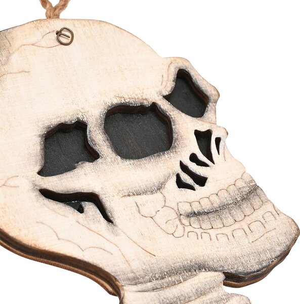 Happy Halloween Skull Hanging Plaque