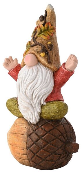 Autumn Gnome Sat on Acorn Indoor Outdoor Ornament