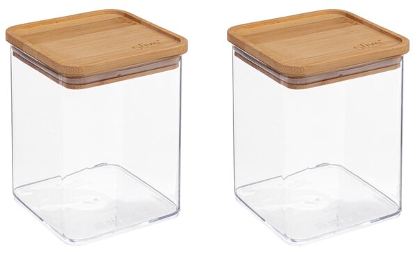 Set of 2 AirTight Square Storage Boxes Clear