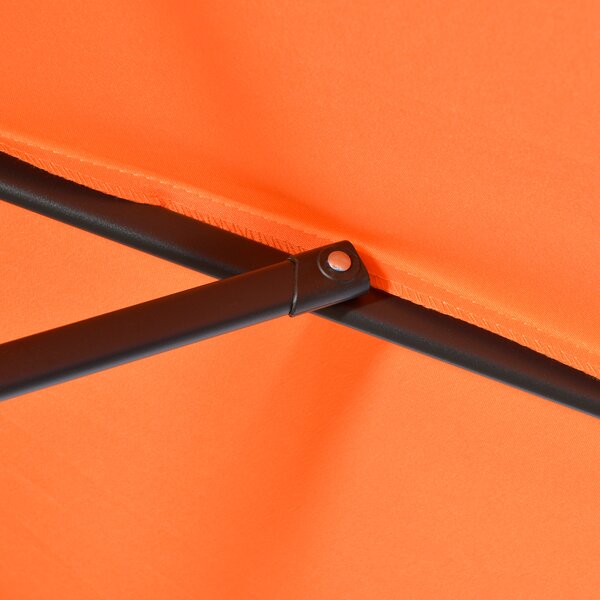 Outsunny Patio Parasol, 2m Outdoor Sun Shade with 6 Ribs for Garden, Balcony, Bench, Orange Aosom UK