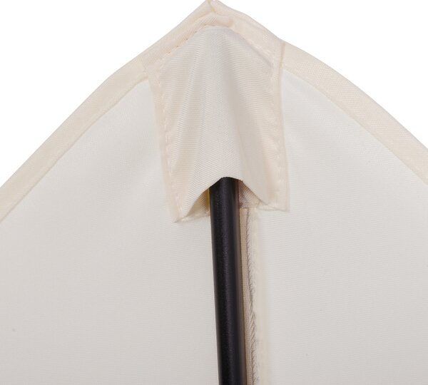 Outsunny Cream Patio Parasol: 6-Rib Outdoor Sun Shade for Balcony & Garden, 2M Aosom UK