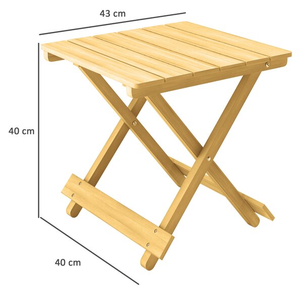 Outsunny Wooden Foldable Outdoor Coffee Table