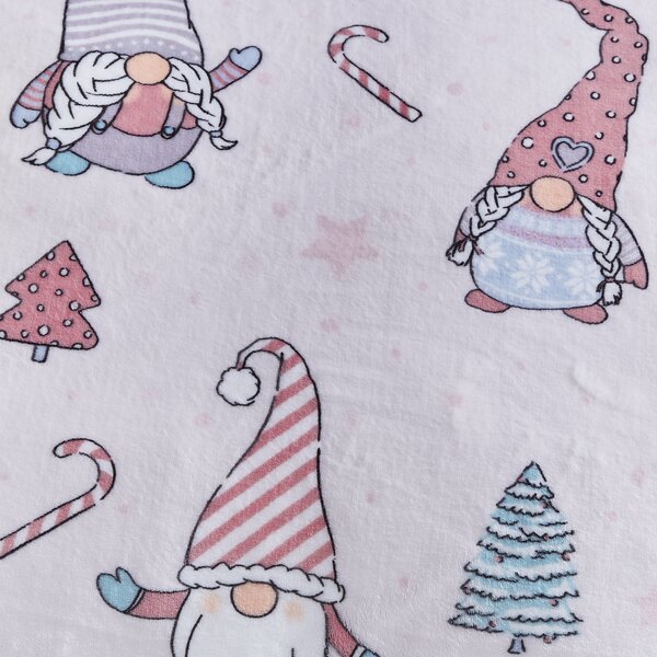 Catherine Lansfield Festive Gnomes Fleece Throw Blanket