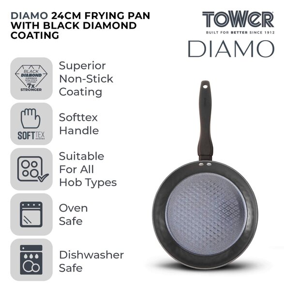 TOWER Diamo 24cm Ceramic Fry Pan