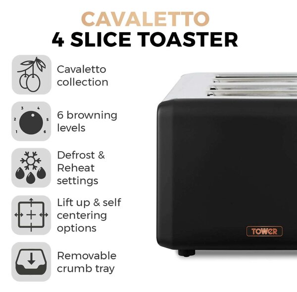 TOWER Cavaletto 4 Slice Toaster