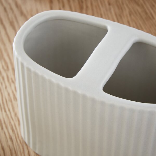 Ceramic Ribbed Electric Toothbrush Holder