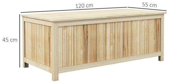 Outsunny 172 Litre Outdoor Storage Box, Wooden terrace Box Garden Storage Container, Natural