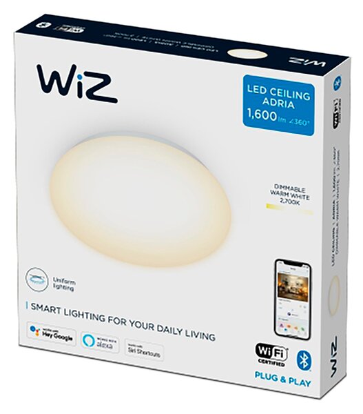WiZ Adria Integrated LED Smart Ceiling Light, Warm White White