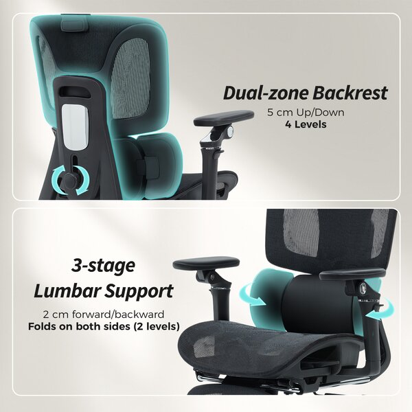 HOMCOM Ergonomic Office Chair, High Back Mesh Desk Chair, Black