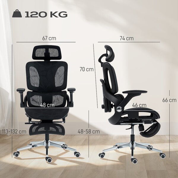 HOMCOM Ergonomic Office Chair, High Back Mesh Desk Chair, Black