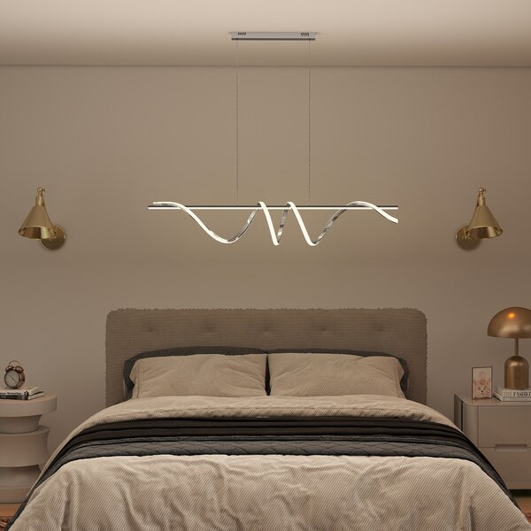 HOMCOM Pendant Light with 3 Colour Temperatures - Silver Tone