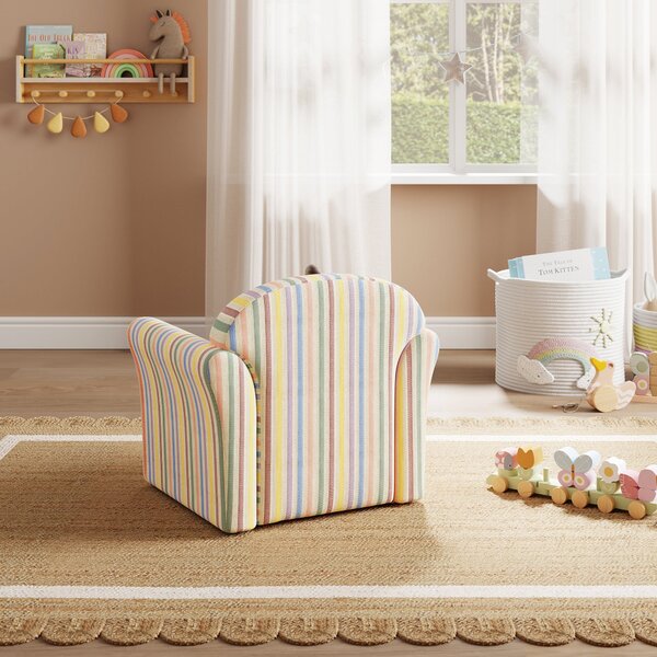 Kids Pastel Woven Stripe Armchair